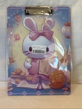 Cute Bunny Clipboard with Pastel Pink Bow